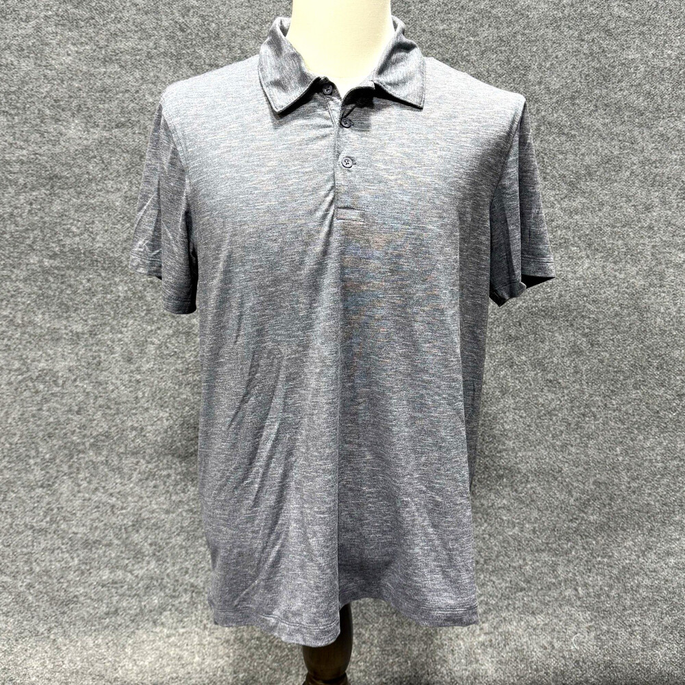J.Crew Performance Men’s Large Gray Heather Short Sleeve Golf Polo Shirt